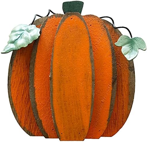 SAGUZOU Rustic Wooden Pumpkin Fall Decoration for Home Fall Harvest Tabletop Desk Shelf Kitchen Tiered Tray Decorations Thanksgiving Halloween Pumpkins Farmhouse Sign Fall Decor-Set of 2 - Image 3