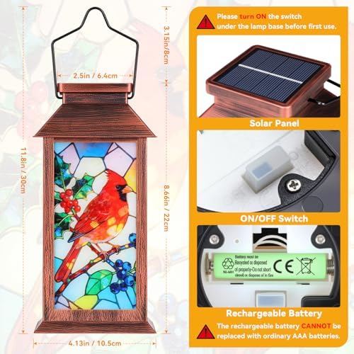 Solar Lanterns Outdoor Waterproof, Cardinal Solar Lights Hanging Lanterns - Image 5
