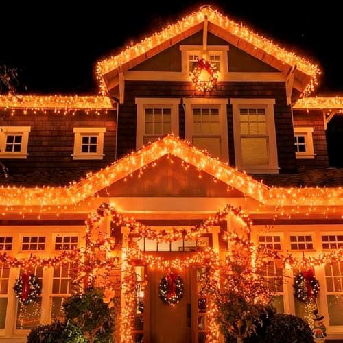 LAMPHOME Orange Thanksgiving Mini Lights, 100Count 19.6ft Autumn Fall String Lights,Connectable 120V Plug in Outdoor Halloween Home Christmas Tree Garden Holiday Party Patio Decor - Image 5