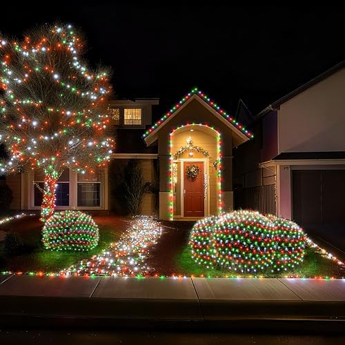 BlcTec Outdoor Christmas Lights 360 LED 9.8ft x 6.6ft Christmas Net Lights with 8 Modes, UL Certified, Timer, Connectable, Waterproof for Bushes, Shrubs, Yard Outdoor Decorations, Red White Green - Image 6