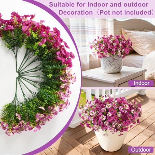 INQCMY Fake Artificial Pansy Flowers Plants for Outdoors UV Resistant - Image 6