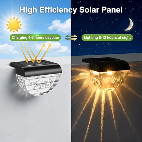 Melunar 8 Pack Solar Deck Lights Outdoor, Solar Step Lights Waterproof for Outside, Yard, Patio, Garden, Pool, Railing, Stairs, Fence (Warm White) - Image 5