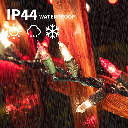 LAMPHOME Red Clear Valentine's String Lights 100 Mini Incandescent Fairy Light Decor 20 Ft Green Wire Christmas Lifgt for Indoor & Outdoor Party Patio Bedroom, Xmas Tree Garland Easter Decoration - Image 6