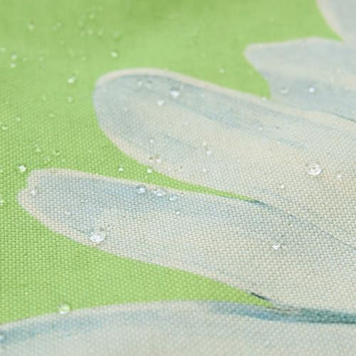 Spring Summer Outdoor Waterproof Pillow Covers 18 x 18 Inch Set of 2 Green Daisy Flower Decorative Cushion Cases for Sofa Couch Garden Patio - Image 4