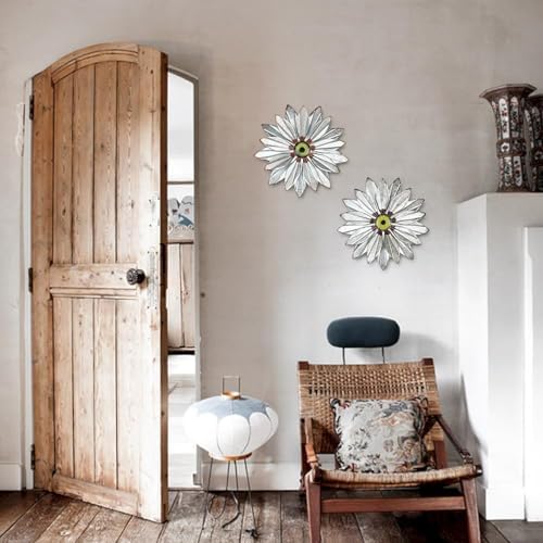 YEAHOME Metal Farmhouse Boho Wall Art, 2 Set 11" Galvanized Wall Decor for Bedroom & Outdoor - Image 5