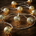 8.5Ft Moroccan Decorative String Lights, 10 LED Warm White Boho Globe Decor by Kivonfa