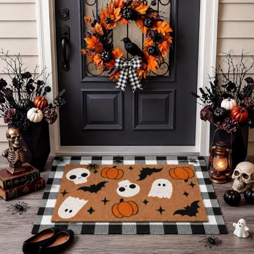 Tinideya 2 Pcs Halloween Layered Doormat Set for Front Porch, Ghost by Tinideya