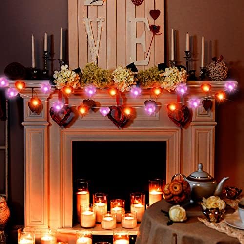 Zhanmai 2 Pcs Valentine Heart String Light Decor 10 ft 20 LEDs Heart Fairy Lights Battery Operated Room Valentines Decor for Indoor Outdoor Home Bedroom Wedding Anniversary Party - Image 6