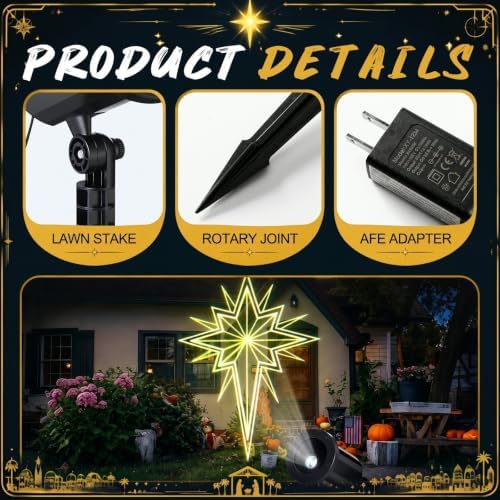 Bethlehem Star Christmas Projector Light, Waterproof 180° - Image 3