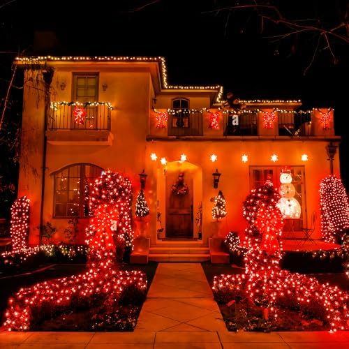 JMEXSUSS Red Christmas Net Lights Outdoor, 360 LED, 12ft x 5ft, Plug in - Image 7
