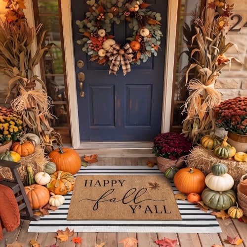 Duraaamo 2 Pcs Fall Front Door Mats, Fall Welcome Outdoor Rug, Non Slip by Duraaamo