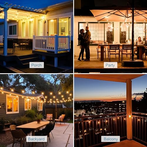 HISTAR Led String Lights Outdoor 30ft Patio Lights 27 Edison Bulbs - Image 6