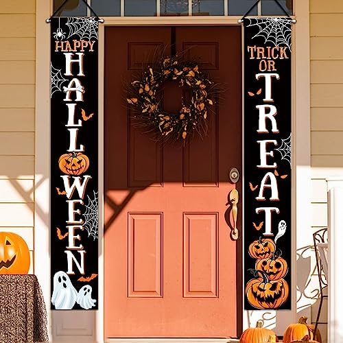 Deroro Happy Halloween Trick or Treat Porch Banner Sign, Jack O Lantern - Image 6