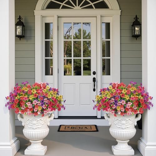Artificial Flowers for Outdoors Fake Faux Flowers Plants Home Spring Decor - Image 2