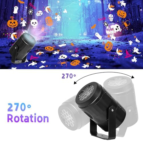 Halloween Projector Lights Outdoor/Indoor, Led Lights Projector for Halloween Decorations, Holiday Projector for Halloween Party,Newly Upgraded Halloween Indoor for Home，Halloween Gift (Black) - Image 5