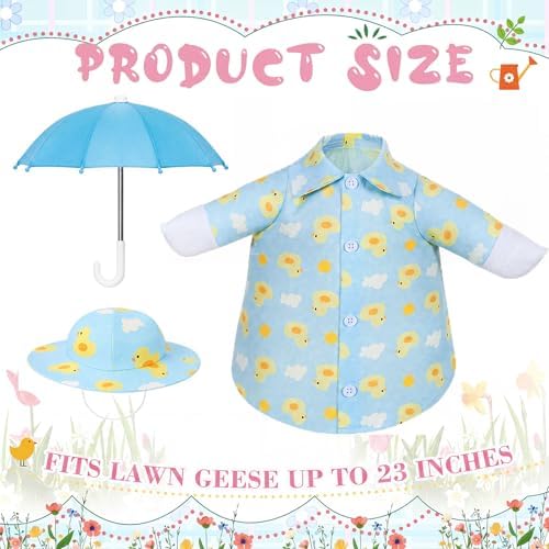 Soulchen 3 Pcs Summer Goose Outfit Porch Lawn, Cloudy Duck, 23 Inch - Image 2