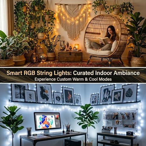 JMEXSUSS 200 LED RGB String Lights Outdoor Indoor, 66Ft Classromm Lights - Image 5