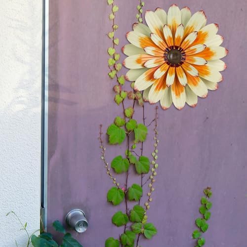 YEAHOME Metal Flower Wall Decor, 16" Wall Art Hanging Decorations for Home Bathroom, Bedroom, Living Room, Office, Boho Art, Indoor Outdoor Decorations Patio Garden Decor - Image 7