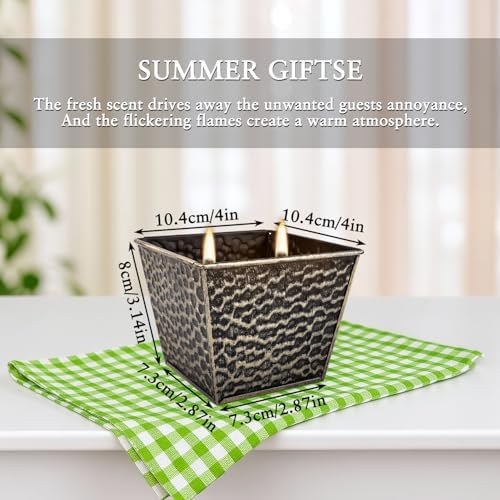 2Pcs Citronella Candles Outdoor Indoor-Large 12oz Scented 50H Long Lasting Summer Candle Bulk for Home Decor, Garden,Party,Backyard & Camping(2-Wick) - Image 5
