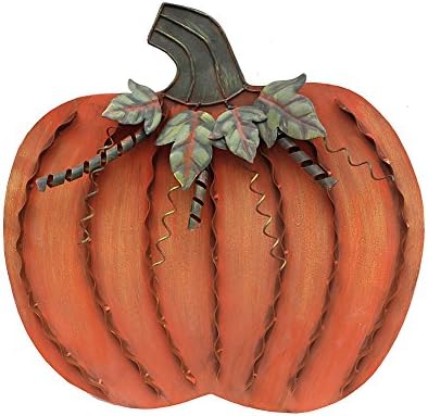 Pumpkin Decoration for Home Free Standing Metal Flat Pumpkins by wovorins