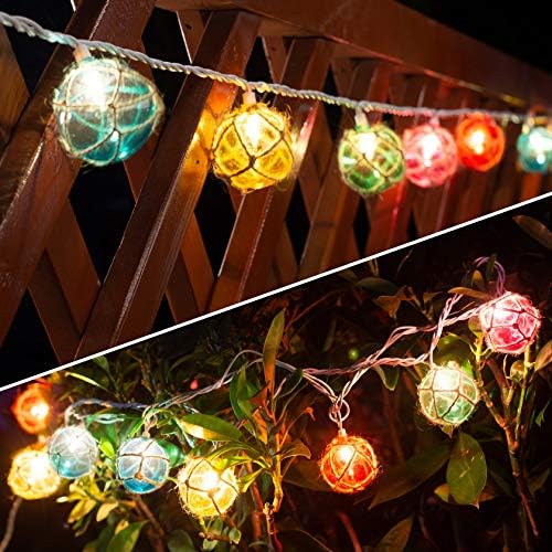 Brillarlights Nautical Fishing Float String Lights, Coastal Themed Buoy Lights Set of 10 Multicolor String Lights for Christmas Trees Decor and Tiki Patio Decorations by Brillarlights