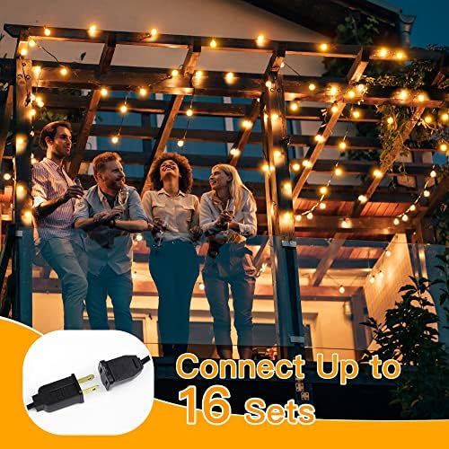 Ollny Outdoor String Lights, 50FT LED Patio Lights Waterproof Plug in - Image 5