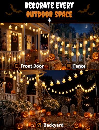 Halloween Ghost String Lights 8.5FT 10 White Ghost Lights for Party Decor - Image 6