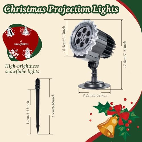 Outdoor Indoor Christmas Projector Lights - 3D Dynamic Waterproof Decorative Lighting, Ideal for Yard, Wall, Patio, Holiday Xmas New Year Wedding Party Landscape Decor - Image 2