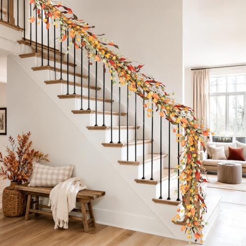 Fall Decor, Fall Garland, 6FT Autumn Eucalyptus Leaves Garlands - Image 6