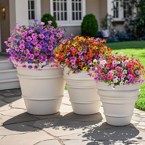 INQCMY Artificial Flowers for Outdoor Faux Plants Fake Flowers Spring Decor - Image 5