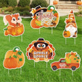 Thanksgiving Yard Signs with Stakes, 6-Pack Thanksgiving Decorations Outdoor Turkey Yard Signs, Fall Outdoor Decorations, Squirrel, Turkey, Gnome, Pumpkin, bumper harvest Car, Lawn Signs for Outside by PremiumYardSignsJoyfulPartyEssentialsForEverysingleHome