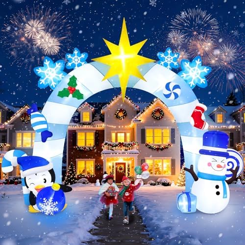 16FT Christmas Inflatable Archway, Kalolary Winter Snowman Inflatables by Kalolary