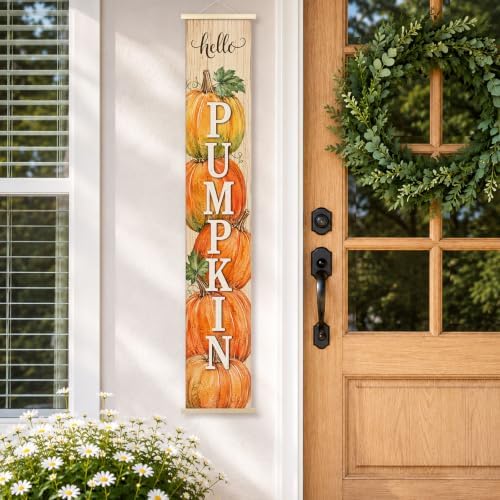 Hello Pumpkin Fall Porch Door Banner Wall Decorations 8x47 - Image 2