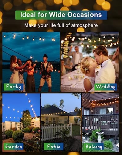 Zuske Solar Outdoor String Lights, 150FT G40 IP65 Waterproof Patio Lights - Image 7