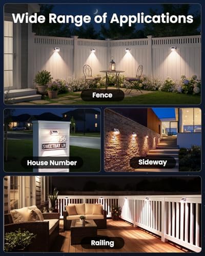 VOLISUN White Fence Lights, Dusk to Dawn Solar Fence Lights Outdoor Waterproof with Warm White LED Spot Lens, Solar Light for Fence, Yard, Wall, Backyard, Railing, Deck, and Patio, 24 Pack - Image 7