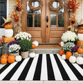 KIMODE Black and White Outdoor Rug Fall Front Door Mat Porch Paito Rug by Collive