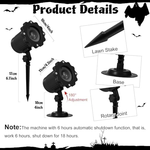Treela Halloween Projector Light Outdoor Cute Ghost Decoration, LED - Image 2