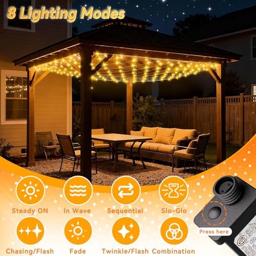 LitHome 13 x 13FT Christmas Net Lights Outdoor Mesh Lights Connectable - Image 2