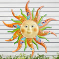 Metal Sun Wall Art Decor-17.3 inches Rustic Retro Sun Hanging Decoration for Indoor Outdoor Home Garden Farmhouse Yard Patio Fence Living Room Bedroom(Green) by Daogtc