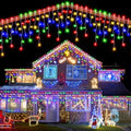 2 Pack 53FT 486 LED Christmas Lights Outdoor, Plug in Waterproof Christmas Lights for Outside, Timer & Memory, 8 Modes Hanging Fairy Light for House Eaves Yard Patio Decorations,Multicolor by JIXXULVU