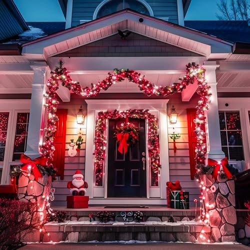 JMEXSUSS163ft 500 LED Red and White Christmas Lights Plug in with 8 Modes - Image 5