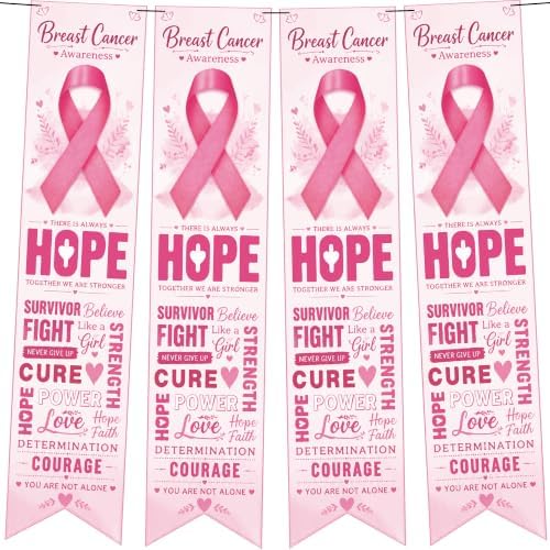 Breast Cancer Awareness Accessories - Pink Ribbon Hope Survivor Banner by OHOME