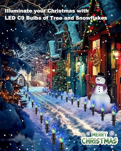 Christmas Pathway String Lights Outdoor - 20 C9 Christmas Tree Light Bulbs - Image 3