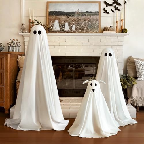 Halloween Decorations Outdoor - 3 Pack Lighted Spooky Ghost Decorations - Image 5