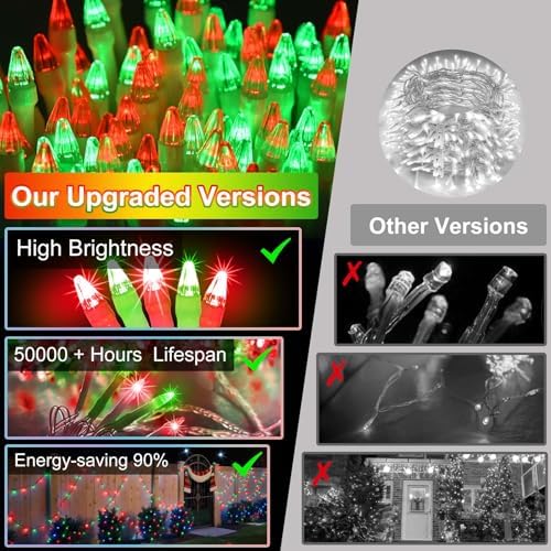 WUXYIYANG 750 LED 240FT Red & Light Green Valentine Lights, 12 Pro Modes - Image 6