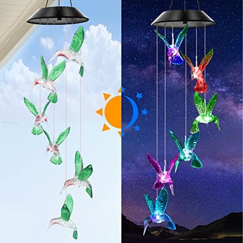 WENANA Solar Wind Chimes, Hummingbird Gifts - Image 3