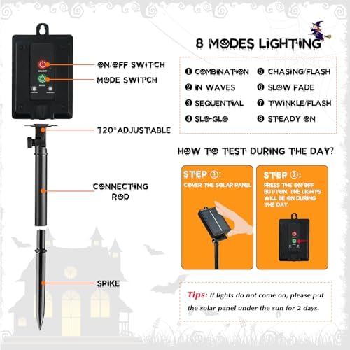 6 Pack Solar Pumpkin Lights Outdoor Waterproof for Halloween Decorations - Image 6