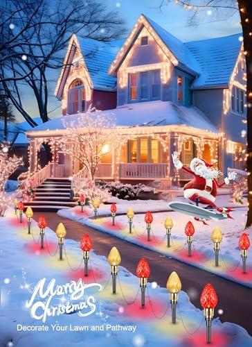 2 Pack Strawberry C9 Christmas Pathway Lights Outdoor, Total 34.8FT 20 LED - Image 4