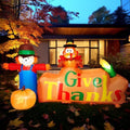 CAMULAND 8Ft Autumn Outdoor Built-in LED Inflatable Scarecrow & Turkey by CAMULAND