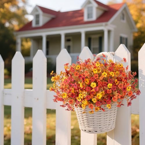 ADXORA 12 Bundles Fake Artificial Mums Fall Flowers for Outdoor Decoration - Image 3
